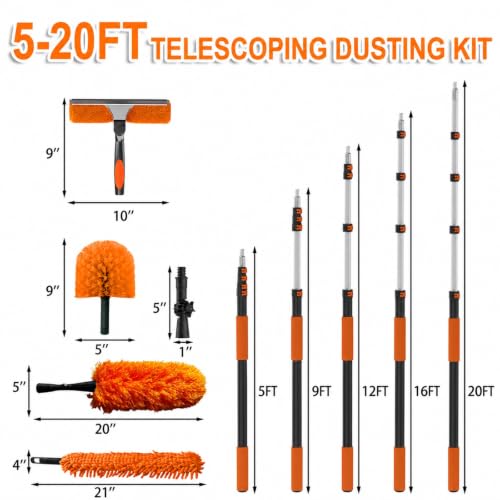 Dusting Kit Long Duster with Extension Pole for High Ceilings