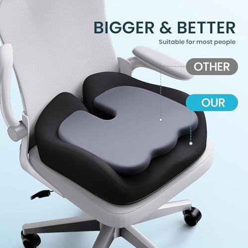 X Large Memory Seat Cushion for Office Chair Ergonomic Cushions Pad PillowFT1