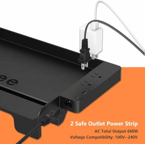 Bedside Shelf for Dorm Bunk Bed with USB Charging Port and AC Outlets