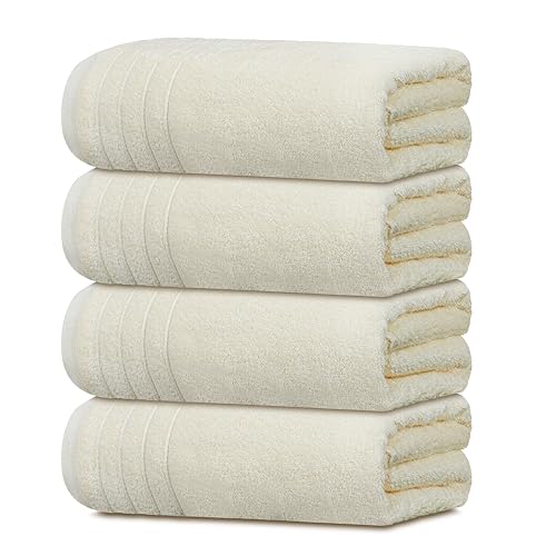 Pack of 4 Extra Large Bath Towels 30 x 60 Inches