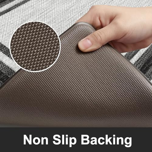 KIMDOE Boho Kitchen Rugs and Mats 2PCS Cushioned Anti Fatigue Kitchen Mat Non