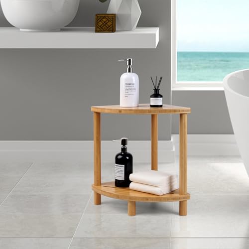 Bamboo Corner Shower Stool for Inside Shower Waterproof