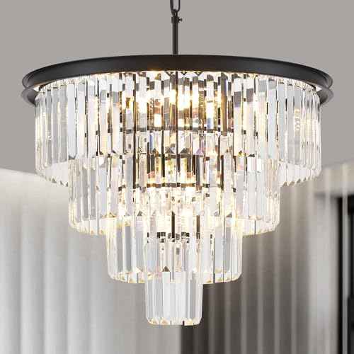 Modern Luxury Crystal Chandelier Light Fixture for Dining Room Living Room