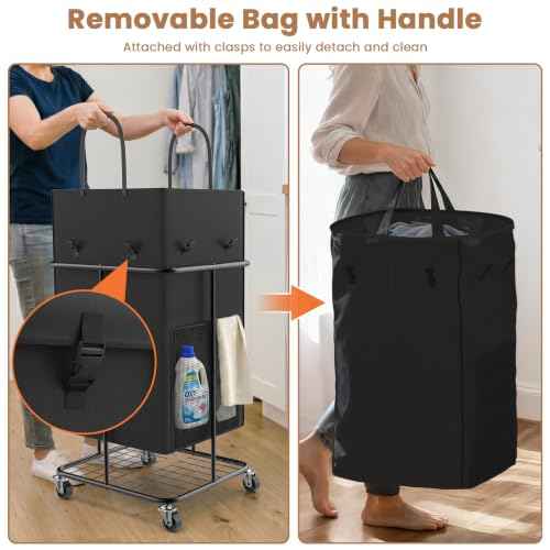 Laundry Basket with Removable Bag