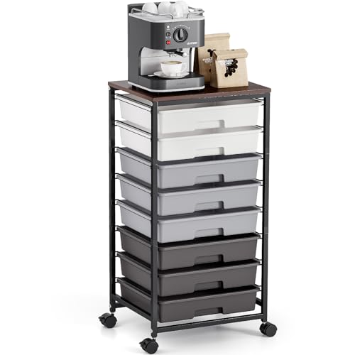 Rolling Storage Cart with 8 Drawers