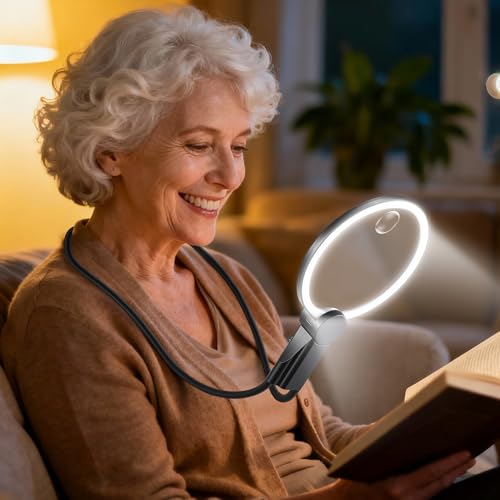 Hands Free Magnifying Glass with Light for Close Work
