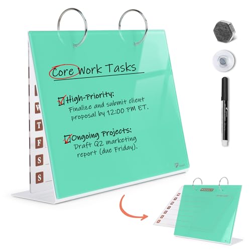 Small Glass Desktop Whiteboard Calendar