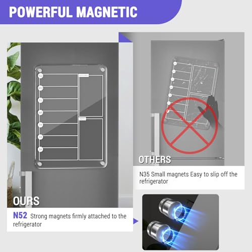 2 Pcs Acrylic Magnetic Dry Erase List Board for Fridge