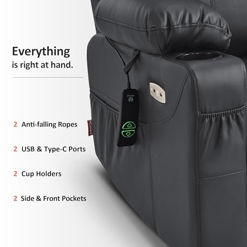 Electric Power Lift Recliner Chair Sofa with Massage and Heat for Elderly