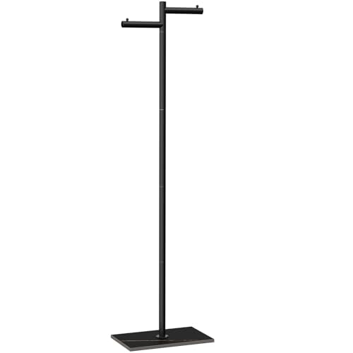 Freestanding Metal Coat Racks with Natural Rock Base