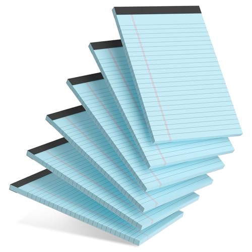Small Note Pad 5x8 College Ruled Pink Legal Pads Paper Notepads 6 Pack Clear Print Writing Pads 5 x 8 Legal Pads Perforated Narrow Ruled Pads of Paper