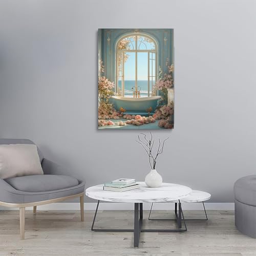 Framed Flower Landscape Canvas Wall Art Ready to Hang