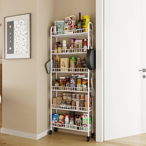 6 Tier Slim Storage Cart with Wheels