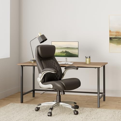 Ergonomic Office Chair Premium Leather Adjustable Lumbar Support and Armrests High Back Executive Computer Desk Chair