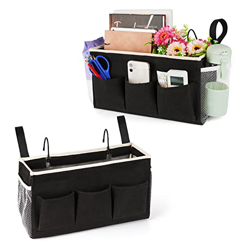 Bedside Caddy Bedside Organizer Bedside Storage Caddy with Fixed Straps and Water Bottle Holder for Home College Dorm Bunk Bed Hospital Bed Crib Bed Rails
