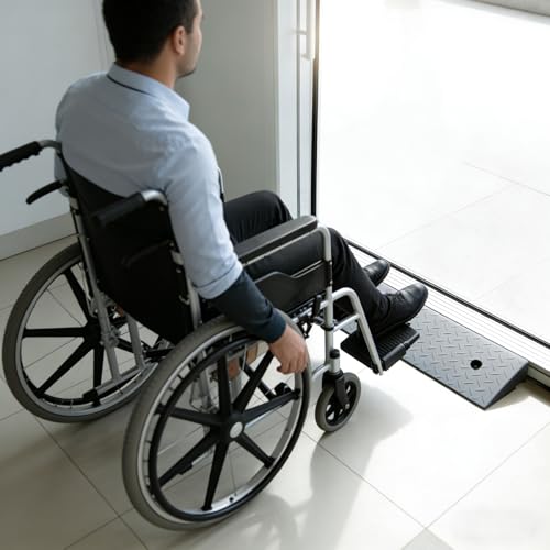 2 Pack 2'' Rise Rubber Curb Ramp Heavy Duty Loading Rubber Curb Ramps 3 Tons Driveway Ramp Car Slope Ramp for Loading Dock Bike Vehicle Warehouse Sidewalk Wheelchair
