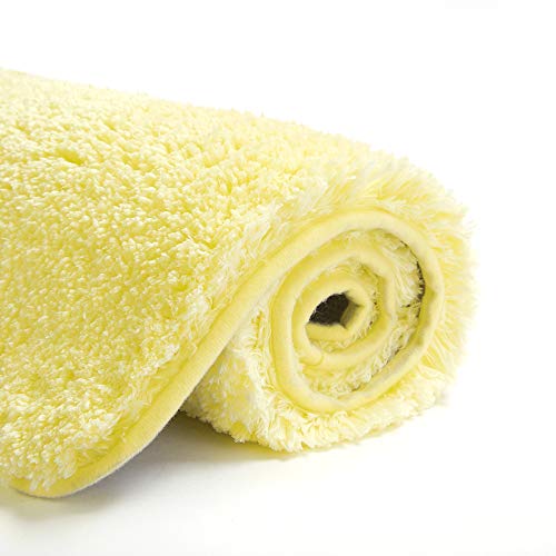 Bathroom Contour Rug Non Slip Bath Mat Water Absorbent Soft Microfiber Shaggy Bathroom Mat Machine Washable Bath Rug for Bathroom Thick Plush U Shape Toilet Rug