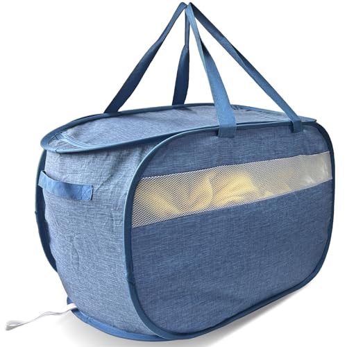 100L Extra Large Mesh Pop Up Laundry Hamper with Lid and Handles