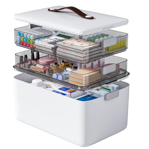 4 Tier Medicine Storage Box Organizer Portable First Aid kit Box Sewing