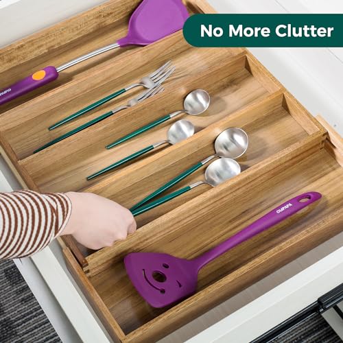 Bamboo Expandable Kitchen Drawer Organizer