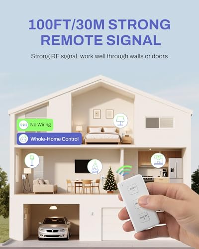 Mini Wireless Remote Control Outlet Switch Power Plug in for Household Appliances