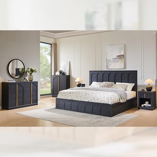 Modern Night Stand with Arched Panel