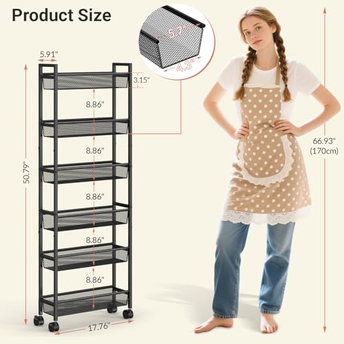 6 Tier Slim Storage Cart