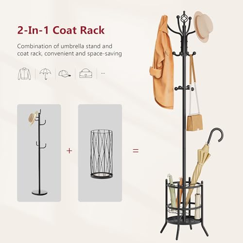 Coat Rack Stand with Umbrella Holder