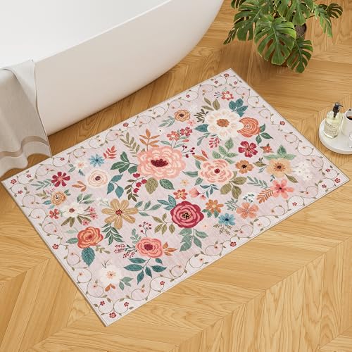 Floral Rug Black