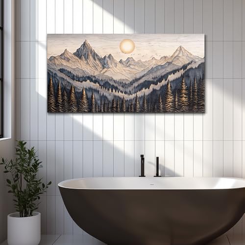 Canvas Wall Art For Bedroom Framed Decorations For Living Room Modern Office Wall Decor Lake View Painting Forest Tree Landscape Pictures Canvas Artworks Ready To Hang Home Decor