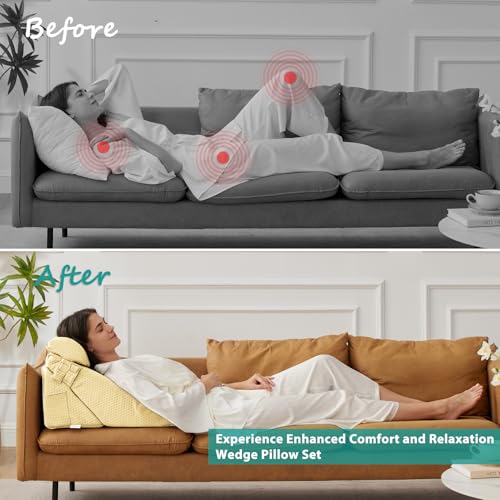 Bed Wedge Pillow Set