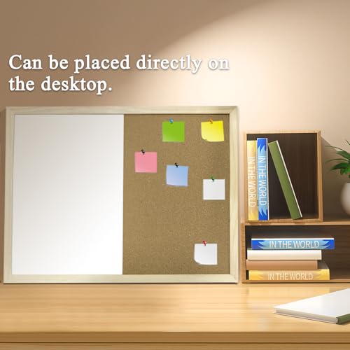 GDMINLO 16.5 x12.6 Inches Dry Erase Cork Bulletin Combination Board