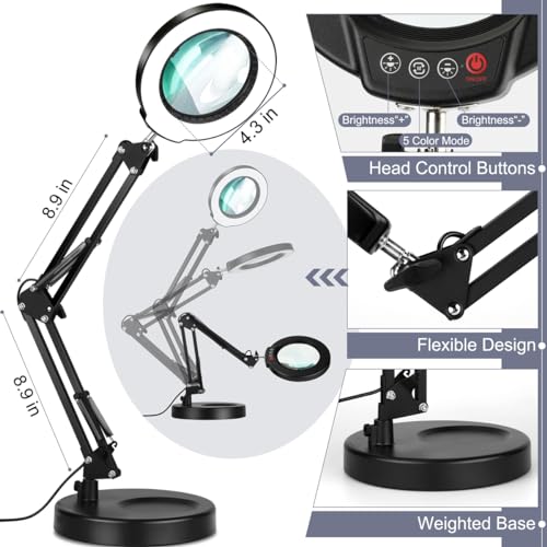 Magnifying Glass with Light and Clamp