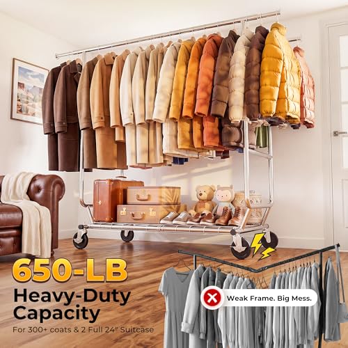 Collapsible Double Rod Clothes Rack