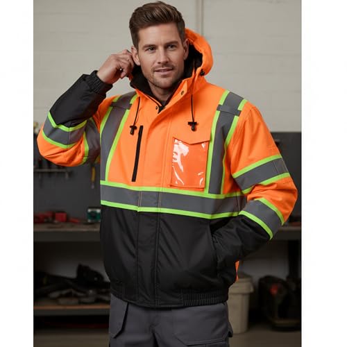 Reflective High Visibility Safety Jacket for Men