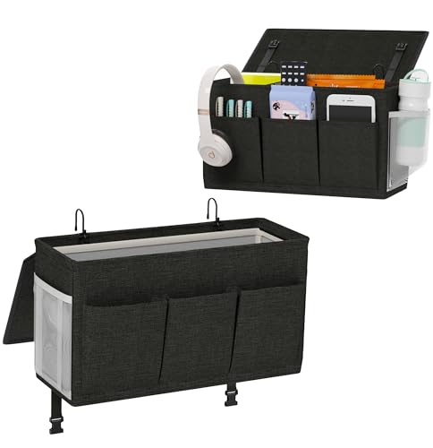 Bedside Caddy Bedside Organizer with Fixed Straps & Water Bottle Holder