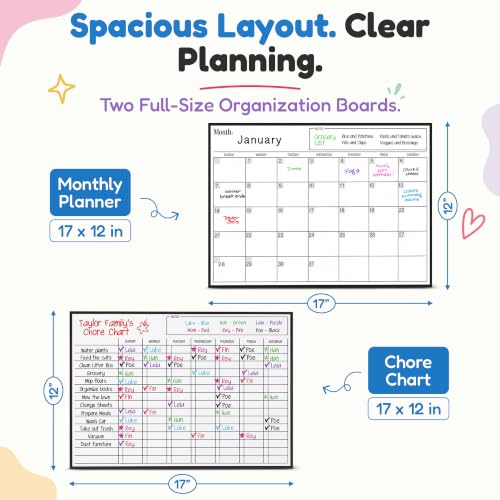 Cinch Magnetic Dry Erase Fridge Calendar and Whiteboard
