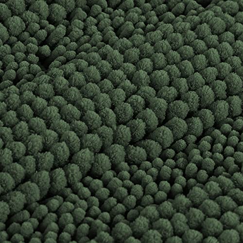 Bathroom Rugs Bath Mats Sets Super Absorbent Chenille Striped Bath Mats Non Skid Machine Wash Dry Rugs for Bathroom Floor Set of 2