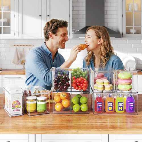 3 6 Pack Pantry Storage Bins with Divider