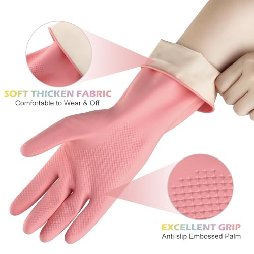 4 Pairs Rubber Kitchen Dishwashing Gloves