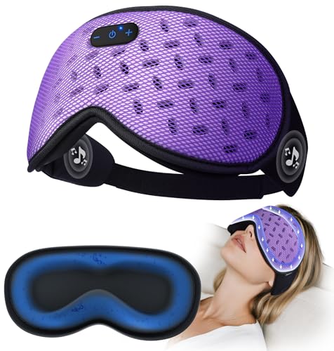 Sleep Mask Headphones Bluetooth 5.4 with 3D Removable Hot & Cold Compress