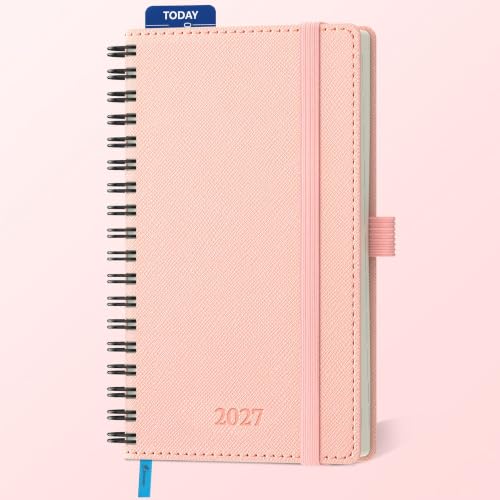 2027 Weekly Planner Leather Spiral Soft Cover Calendar