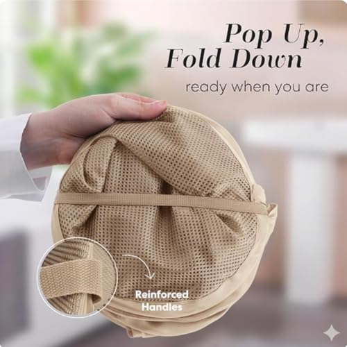 Collapsible Mesh Pop Up Hamper with Side Pocket