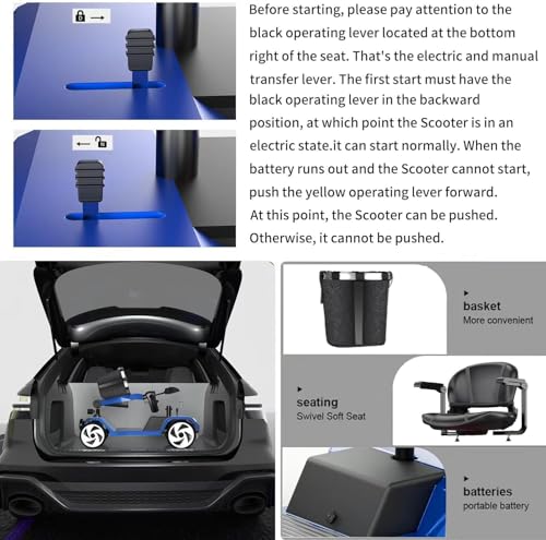 Heavy Duty All Terrain Fast Wheel Mobility Scooter for Seniors and Adults