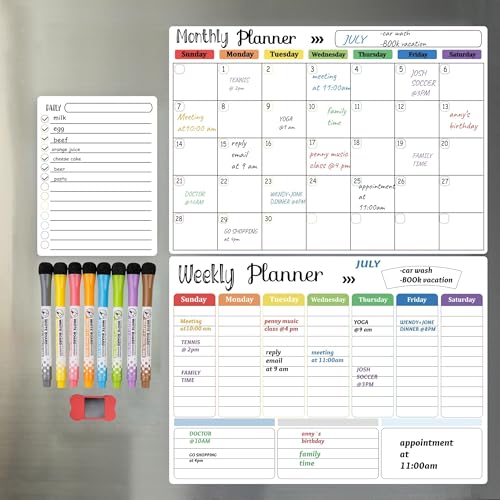 Magnetic Dry Erase Calendar Whiteboard