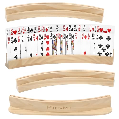 Set of 4 Curved Playing Cards Holders for Seniors Adults
