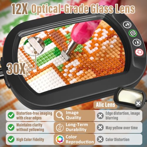Rectangle Magnifying Glass with Light and Stand