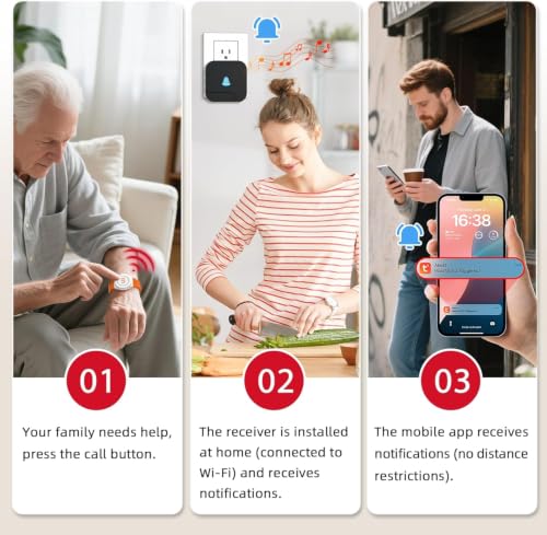 Wi Fi Wireless Caregiver Pager Call Button for Elderly at Home