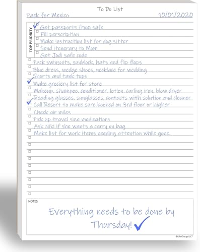 To Do List Notepads for Work