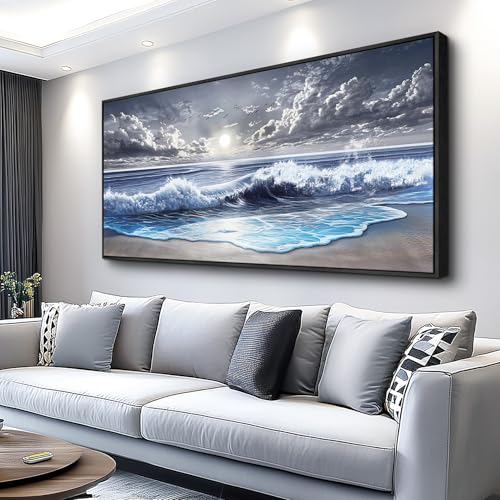 Canvas Wall Art For Bedroom Framed Wall Decor For Living Room Modern Office Artwork For Walls Beach Painting Forest Tree Landscape Pictures Nature Abstract Decoration Ready To Hang Home Decor